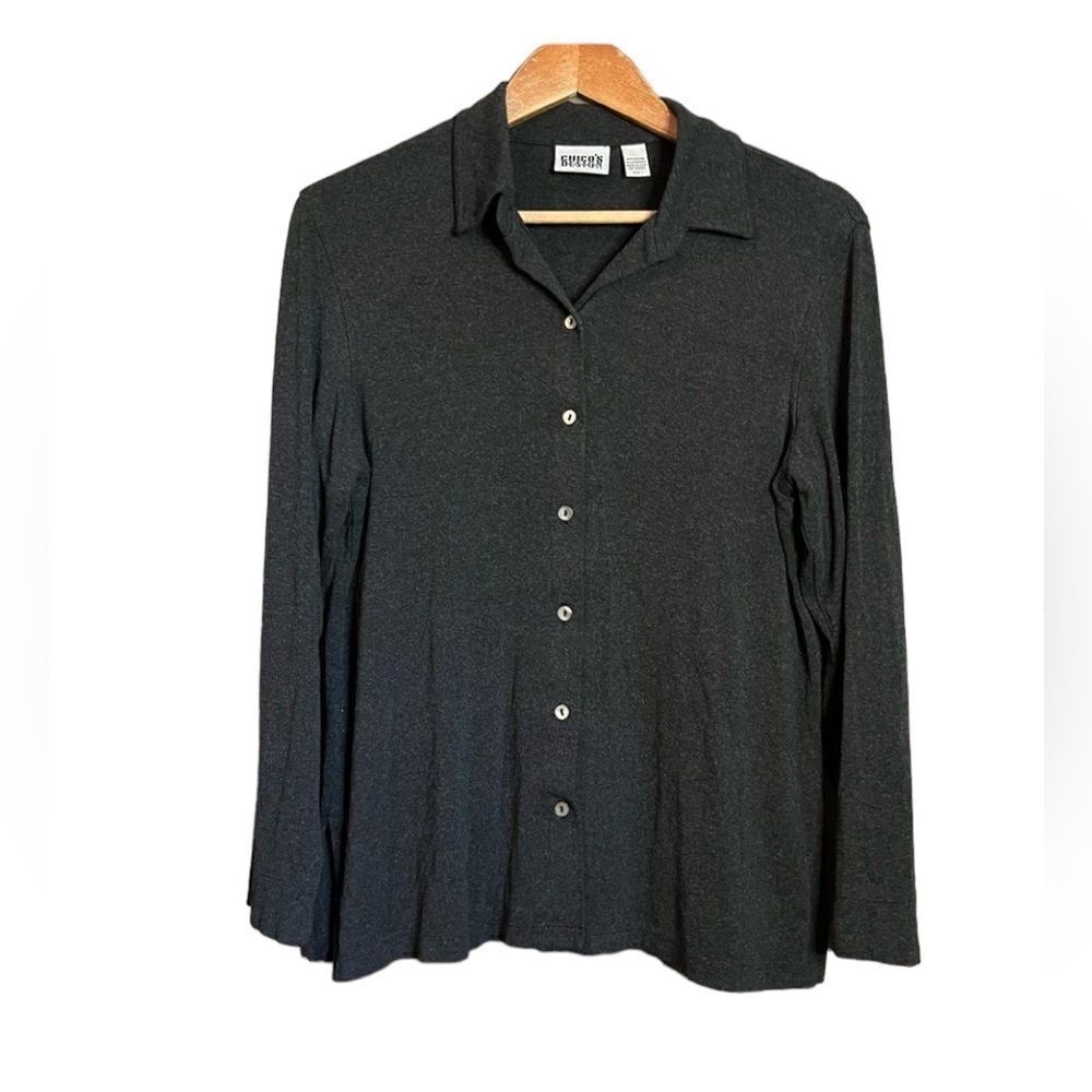 Chicos design grey button down collared shirt